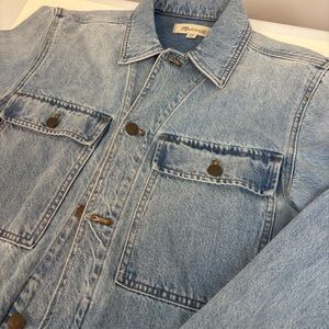 Madewell Men's Denim Shirt Jacket - Blue Distressed Wash Size XS - Chore Jacket